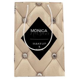 luxuriöses, goldgetuftes Monogramm-Produkt Mittlere Geschenktüte