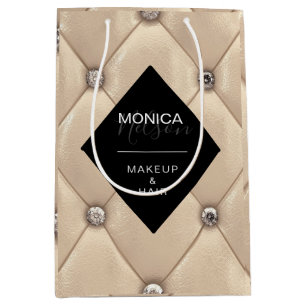 luxuriöses, goldgetuftes Monogramm-Produkt Mittlere Geschenktüte