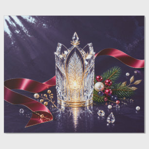 Luxuriöses gotisches Pflaumen-Weihnachtspapier Geschenkpapier