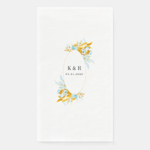 luxuriöses helltürkisfarbenes Monogramm Hochzeitsp Serviette