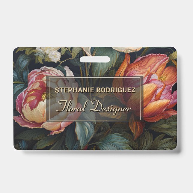 Luxuriöses holländisches Blumendesign Ausweis (Vorderseite)