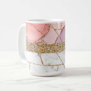 Luxuriöses Interieur Marmor Stone Glitzer Kaffeetasse