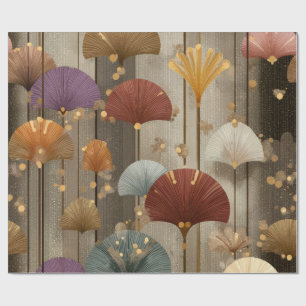 Luxuriöses japanisches Fan Floral Wrapping Paper Geschenkpapier