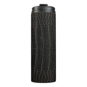 Luxuriöses Krokodilleder: Textil-Textur. Thermosbecher
