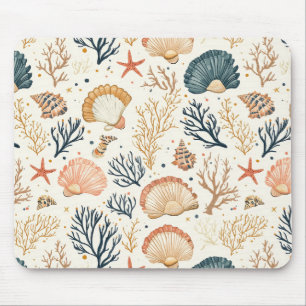 Luxuriöses Küsten-Meeresschnecken-Blakorallen-Pfir Mousepad