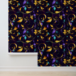 Luxuriöses Leafy Floral Scroll Muster Tapete