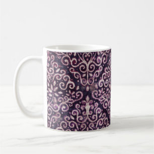 Luxuriöses lila und bräunliches, nahtloses Muster Kaffeetasse