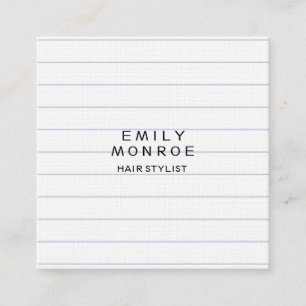 Luxuriöses Linenpapier Schlicht Modernes Minimalis Quadratische Visitenkarte