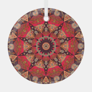 Luxuriöses Mandala nahtlos, sternförmig floral. Ornament Aus Glas