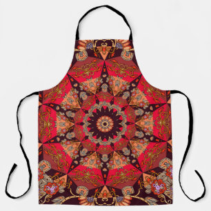 Luxuriöses Mandala nahtlos, sternförmig floral. Schürze
