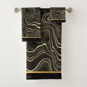 LUXURIÖSES MARBLE TRIM TOWEL SET