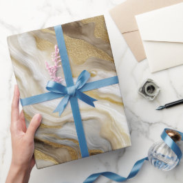 Luxuriöses Marmor Gold Weiß Harmonie abstraktes Mu Geschenkpapier