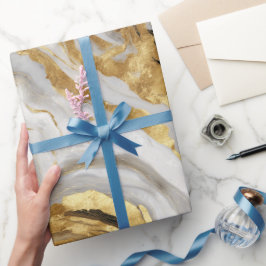 Luxuriöses Marmor Gold Weiß Harmonie abstraktes Mu Geschenkpapier