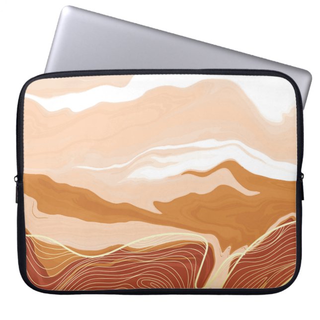 Luxuriöses Marmordesign. Flüssigma Laptopschutzhülle (Vorderseite)