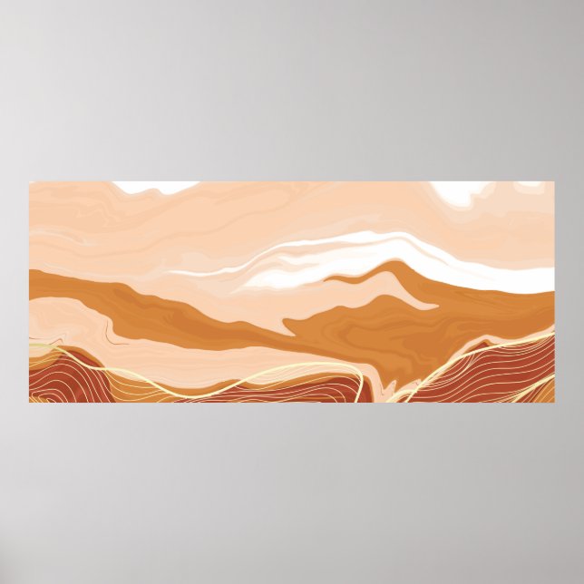 Luxuriöses Marmordesign. Flüssigma Poster (Vorne)