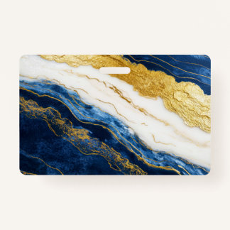 Luxuriöses Marmorschiff aus Navy Blue & Gold Leaf Ausweis