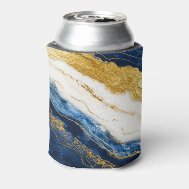 Luxuriöses Marmorschiff aus Navy Blue & Gold Leaf Dosenkühler (Kanne Rückseite)