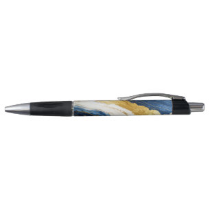 Luxuriöses Marmorschiff aus Navy Blue & Gold Leaf Kugelschreiber