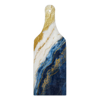 Luxuriöses Marmorschiff aus Navy Blue & Gold Leaf Schneidebrett
