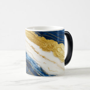 Luxuriöses Marmorschiff aus Navy Blue & Gold Leaf Verwandlungstasse