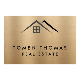 Luxuriöses Metallic Gold Real Anwesen Poster