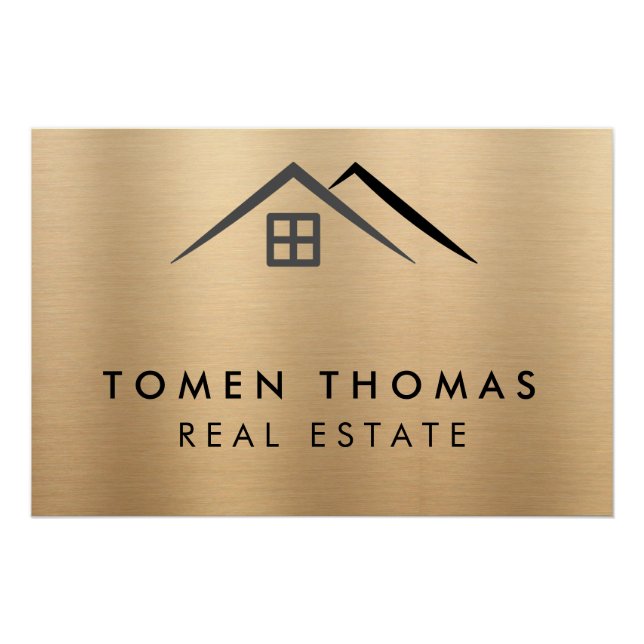 Luxuriöses Metallic Gold Real Anwesen Poster (Vorderseite)