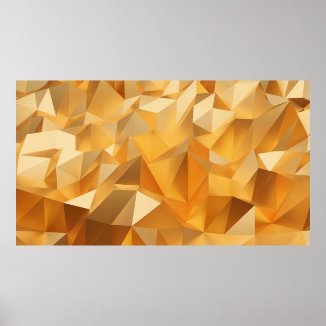 Luxuriöses modernes Design Gold Polygon Hintergrun Poster (Vorne)