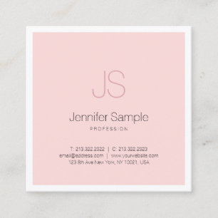 Luxuriöses, modernes Design Monogramm Design Pink Quadratische Visitenkarte