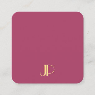Luxuriöses, modernes, elegantes Mit Monogramm Temp Quadratische Visitenkarte