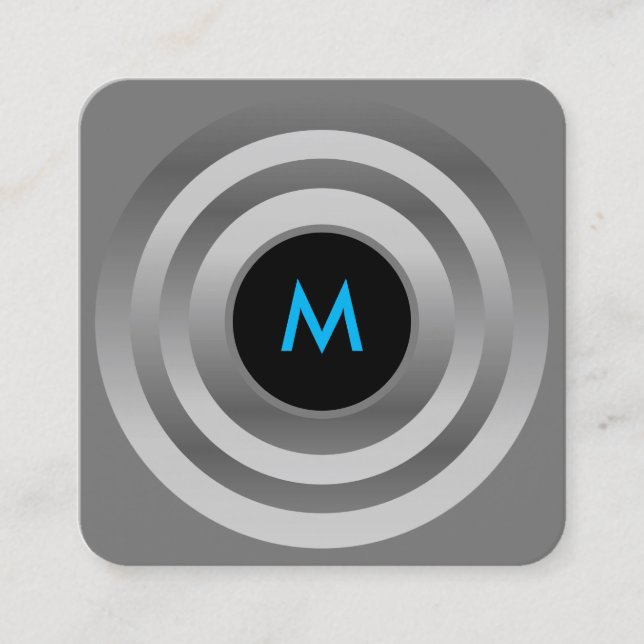 Luxuriöses, modernes futuristisches Rundtastengest Quadratische Visitenkarte (Vorderseite)