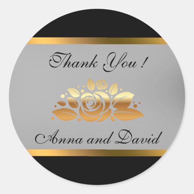 Luxuriöses, modernes Schwarzes Gold ergänzen Ihren Runder Aufkleber (Vorderseite)