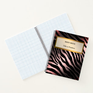 Luxuriöses, modernes silberfarbenes Tiger fügt Ihr Notizbuch
