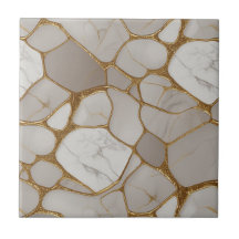 Luxuriöses Mosaik aus Gold-Marmor - Elegantes Orig