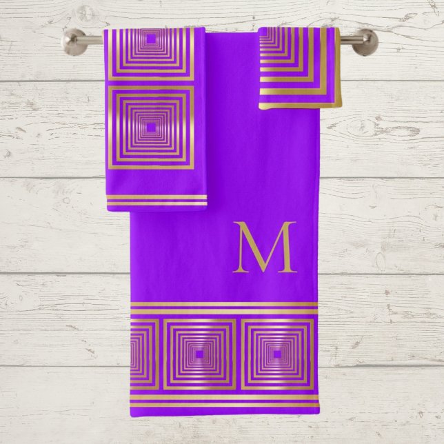 Luxuriöses Neon lilac violett Goldname Handtuch Se Badhandtuch Set (Von Creator hochgeladen)