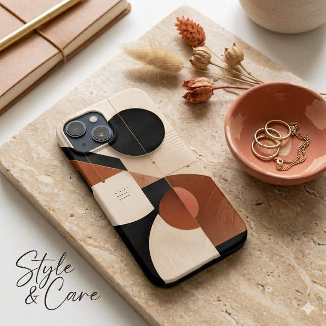 Luxuriöses neutrales geometrisches Ästhetik iPhone Case-Mate iPhone Hülle (Luxury Neutral Geometric Aesthetic iPhone 13 Mini Case)