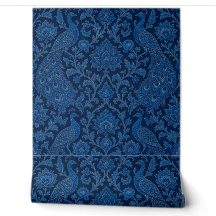 Luxuriöses persisches tiefes Pfauenblau-Muster