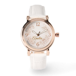 Luxuriöses personalisiertes Geburtstags-Blumenarmb Armbanduhr