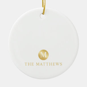 Luxuriöses Personalisiertes Monogramm Keramik Ornament