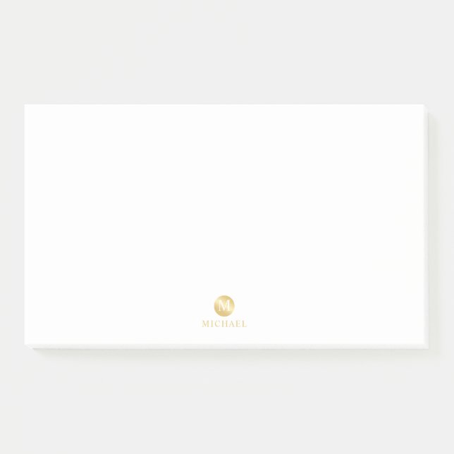 Luxuriöses Personalisiertes Monogramm Post-it Klebezettel (Vorderseite)