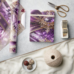 Luxuriöses Pflaumen-Purpur-Weihnachtsgeschenk-Verp Geschenkpapier