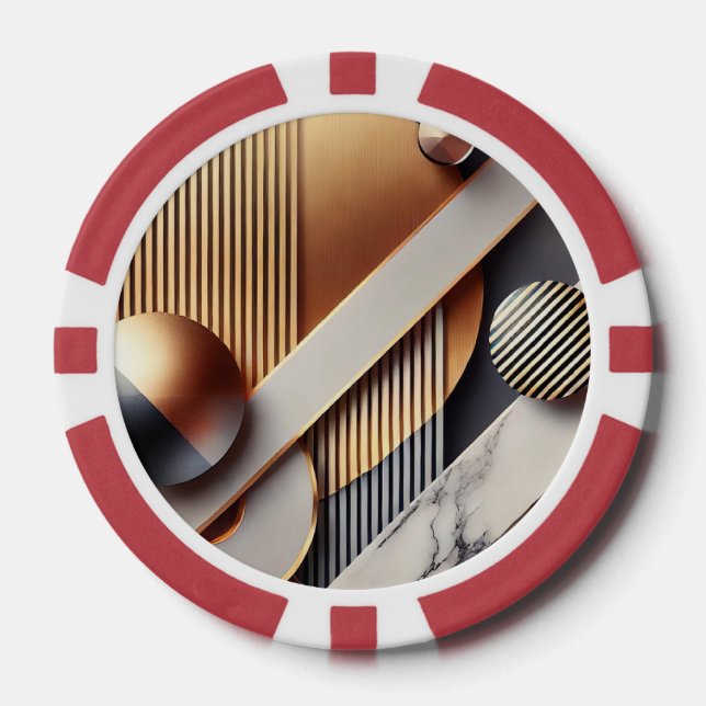 Luxuriöses Poker Chip Design - Gold & Marmor (Vorderseite)