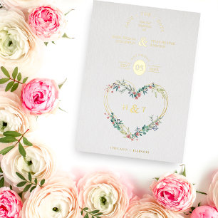 Luxuriöses romantisches Botanisches Blumenrosa Her Folieneinladung