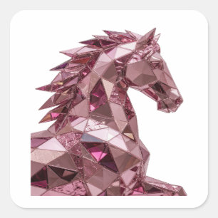 Luxuriöses rosa abstraktes Sticker-Design Quadratischer Aufkleber