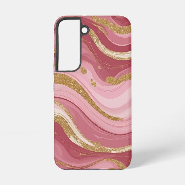 Luxuriöses rosa Marmor Samsung Galaxy Hülle (Rückseite)