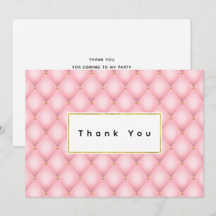 Luxuriöses rosa Tuflith Diamond Muster Dankeskarte