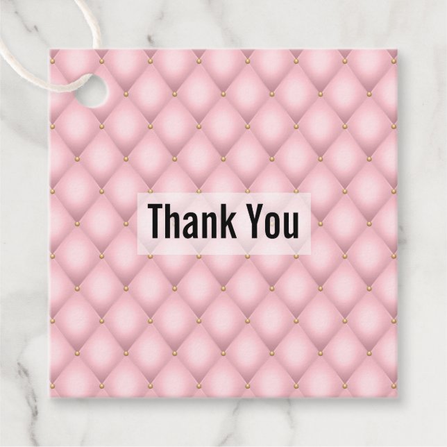 Luxuriöses rosa Tuflith Diamond Muster Geschenkanhänger (Vorderseite)