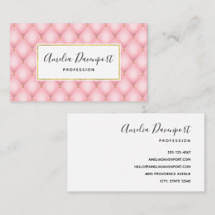 Luxuriöses rosa Tuflith Diamond Muster Visitenkarte