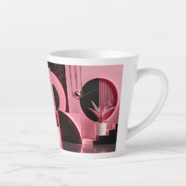 Luxuriöses rosa und schwarzes geometrisches Design Milchtasse