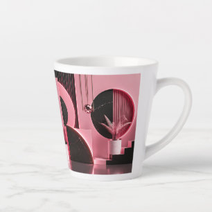 Luxuriöses rosa und schwarzes geometrisches Design Milchtasse