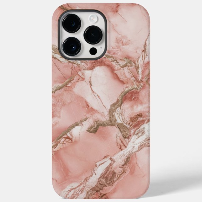Luxuriöses rosa weißes Marmor Case-Mate iPhone Hülle (Rückseite)